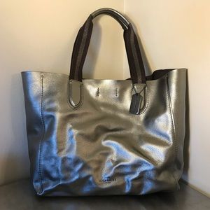 Coach Large Derby Tote - Gunmetal Silver